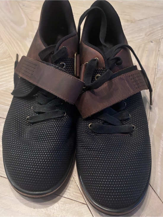 NOBULL Other - NOBULL Black Knit Lifting Shoes with Brown Strap